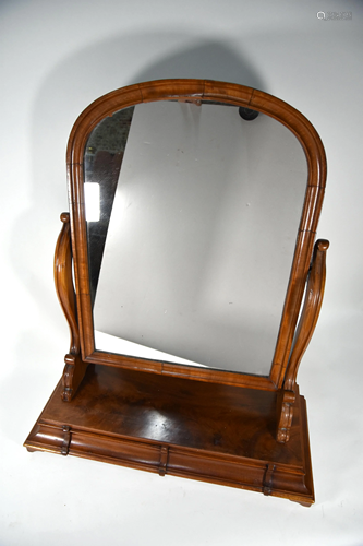 A large Victorian mahogany platform mirror