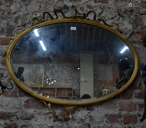 A 19th century giltwood framed oval mirror a/f