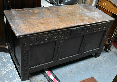 A 17th century oak coffer