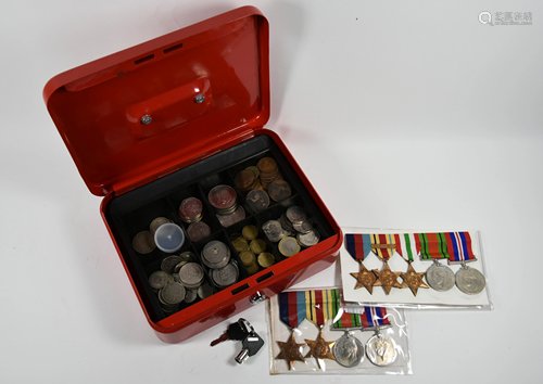 Two groups of World War II medals