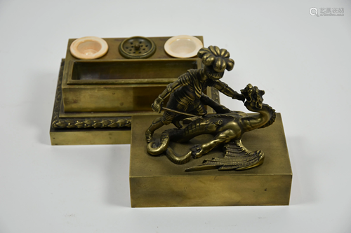 A 19th century Continental inkstand/paperweight