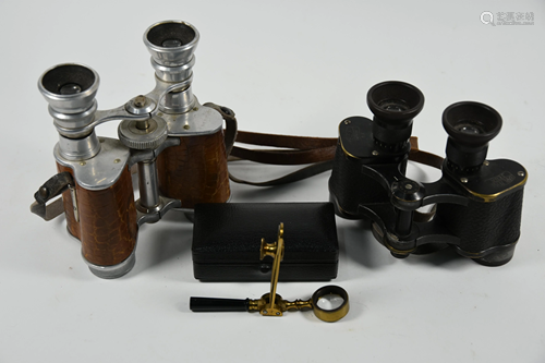 A 19th century laquered brass folding pocket microscope