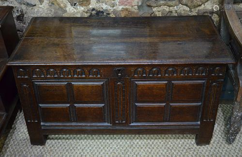 A 17th century oak coffer