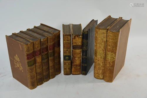 A selection of leather-bound volumes relating to