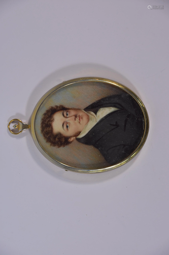 A Regency oval portrait miniature on ivory