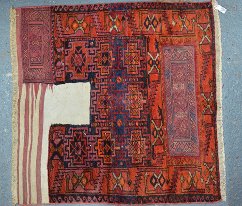 A part Kelim woven wool Beloch rug