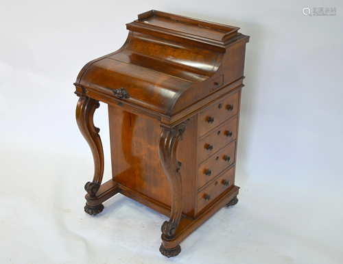 Victorian rosewood piano top davenport