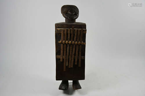 An unusual tribal hollow carved wood kalimba