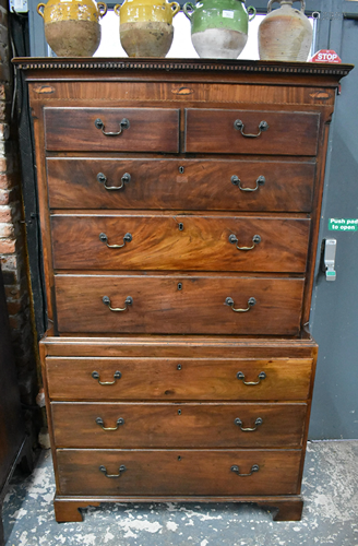 A George III mahogany chest on chest