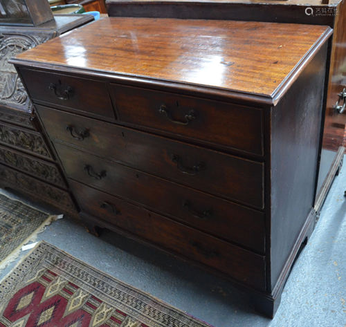 A George III mahogany chest of two short over three