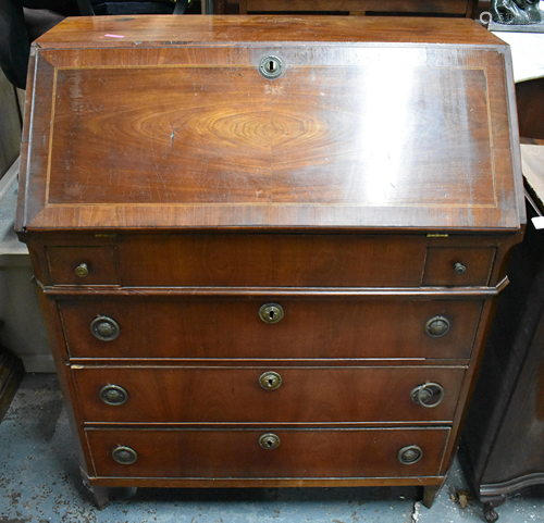 A continental mahogany bureau