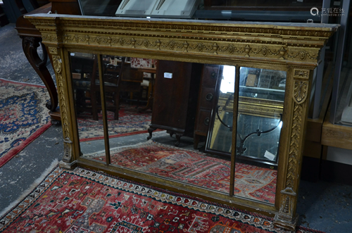 A Regency giltwood Adam style overmantel mirror