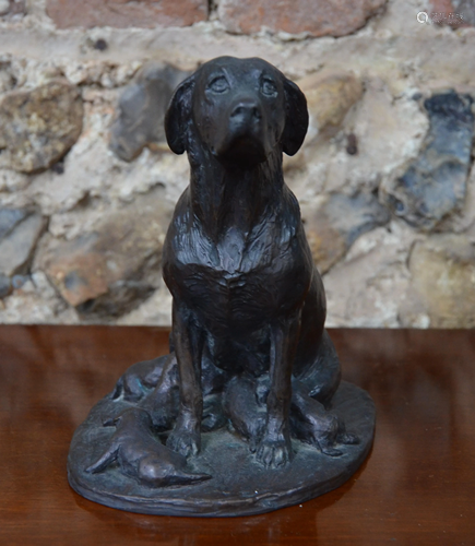 Mary Beattie Scott, a brown bronze study of a seated