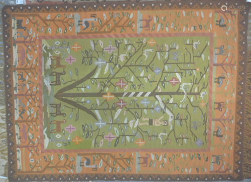 A Persian Gabbeh tree of life design rug