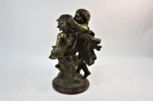 After Auguste Morreau, an antique cast spelter figure