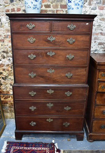 A George III mahogany chest on chest