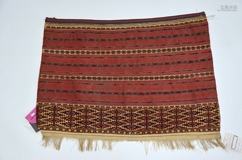 A Baluch saddlebag with bead woven sidecords