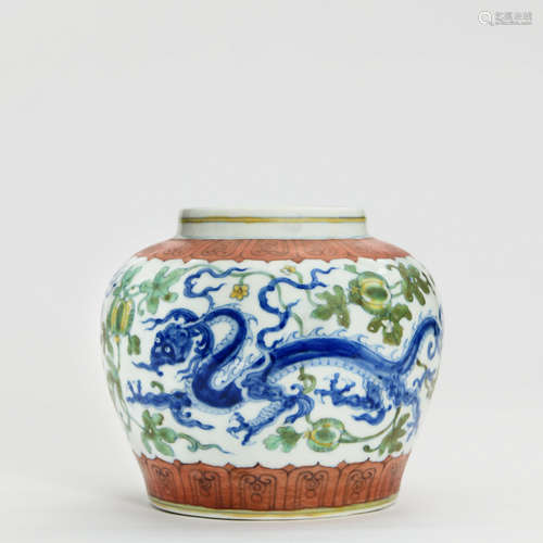 A Doucai Dragon Porcelain Jar