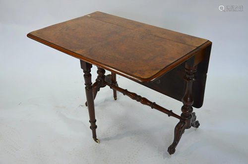 Victorian burr walnut Sutherland table