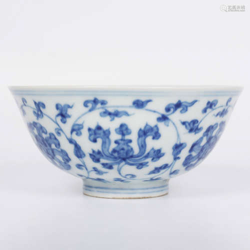 A Blue and White Flower Porcelain Bowl