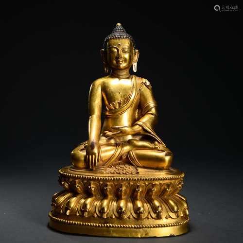 A Gilding Copper Sakyamuni Buddha