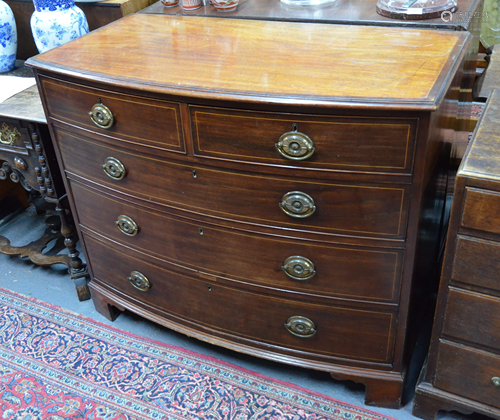 A 19th century rosewood cross banded mahogany chest of