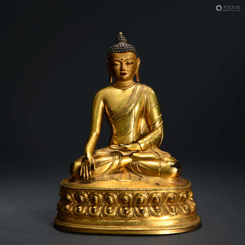 A Gilding Copper Sakyamuni Buddha