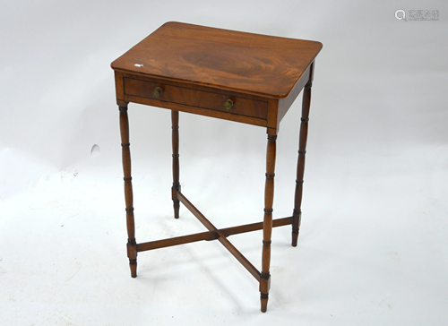 A mahogany single drawer side table