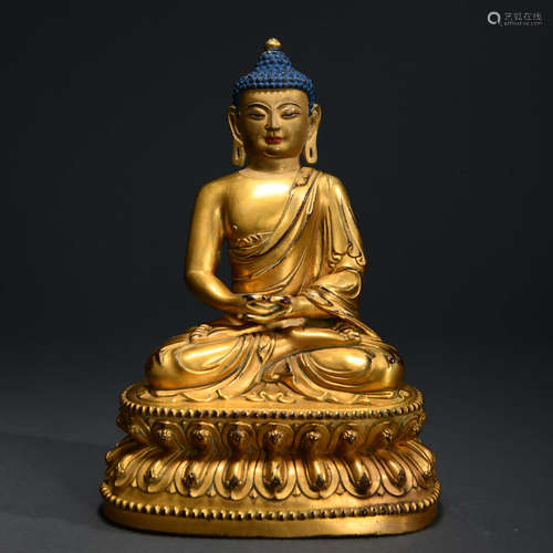 A Gilding Copper Sakyamuni Buddha