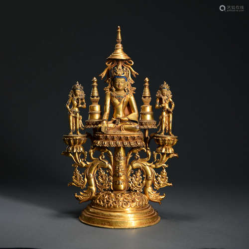 A Gilding Copper Sakyamuni Buddha