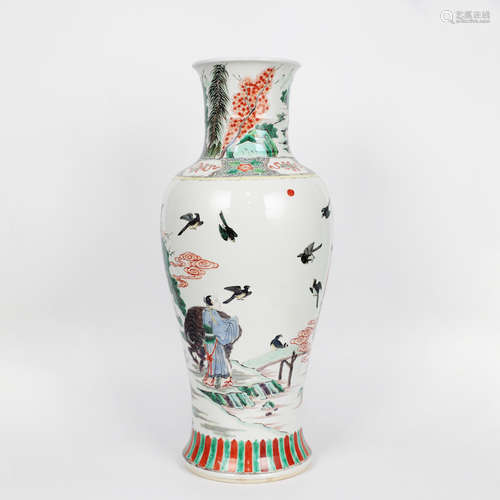 A Colored Figure Porcelain Vase