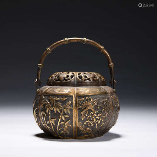 A Gilding Silver Loop-handled Incense Burner