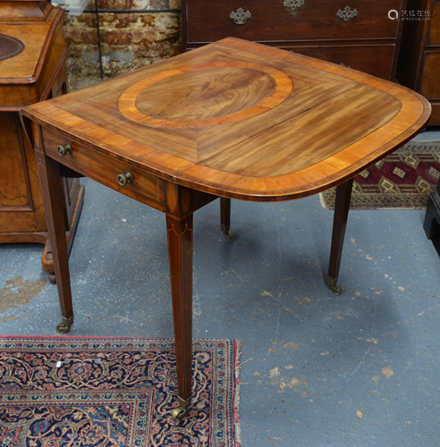 A Victorian satinwood Pembroke table