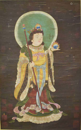 A Chinese Silk Scroll, Unknown Mark