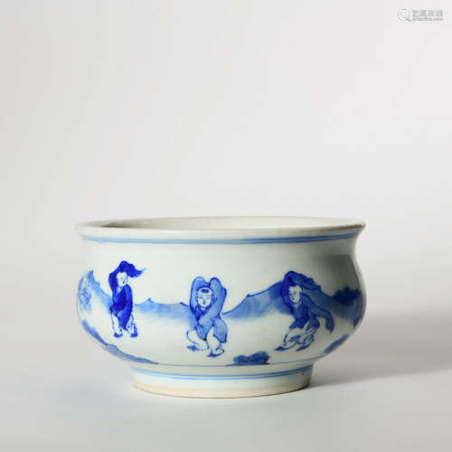 A Blue and White Porcelain Censer