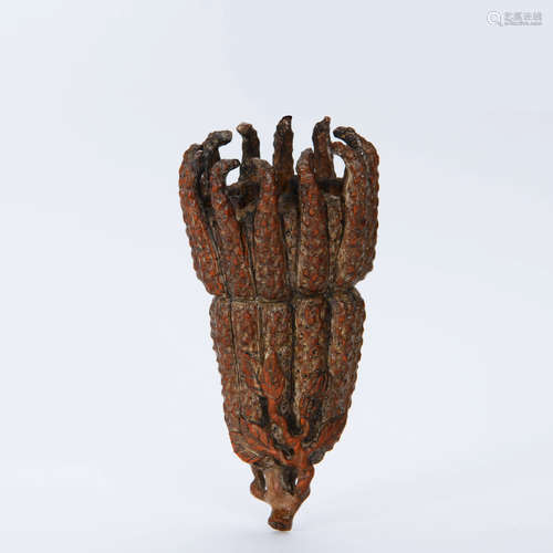 A Bamboo Root Carved Buddha Hand