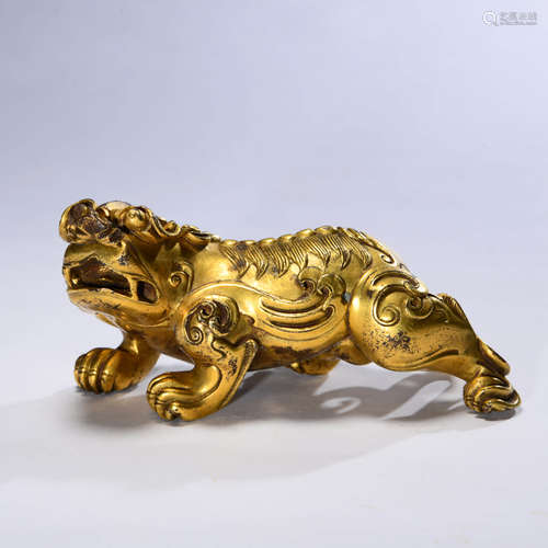 A Copper Tiger Paperweight