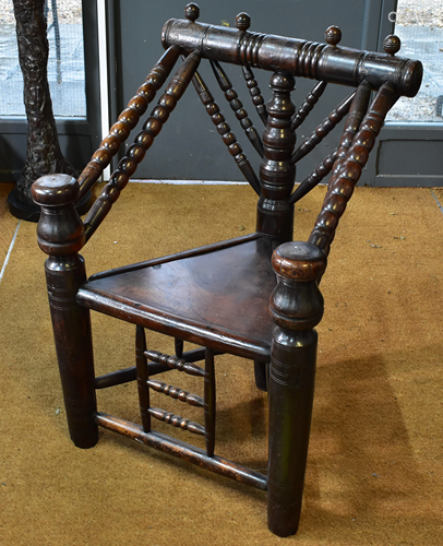 A Victorian oak turners chair