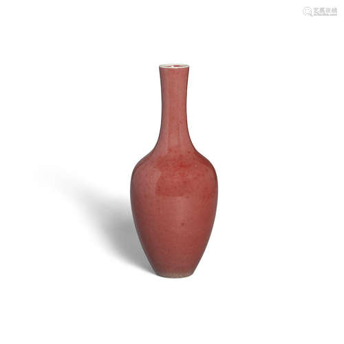 A peachbloom glazed vase Kangxi mark, 19th century