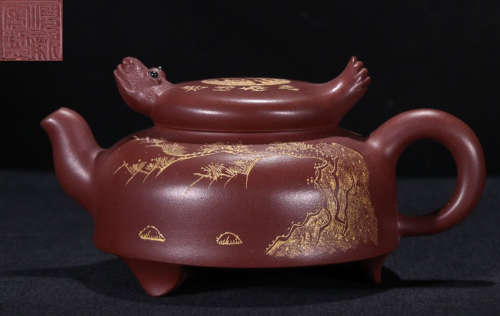 A ZISHA CARVED POT