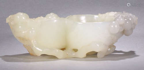 A HETIAN JADE CARVED BRUSH WASHER