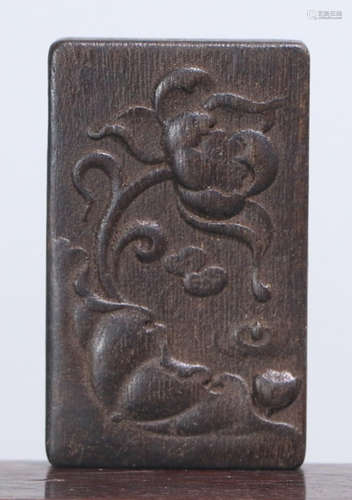 A CHENXIANG WOOD CARVED TABLET