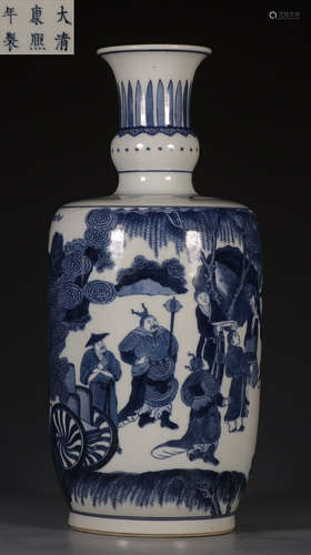 DAQINGKANGXINIANZHI MARK BLUE&WHITE GLAZE VASE