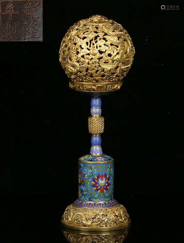 A CLOISONNE CASTED DRAGON PATTERN CENSER