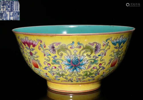 YONGZHENGNIANZHI MARK ENAMELED GLAZE BOWL