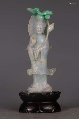 CHINESE CARVED JADE BUDDHA