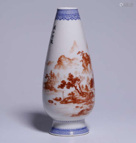 JIAZHENTAI MARK, CHINESE IRON-RED GLAZED VASE