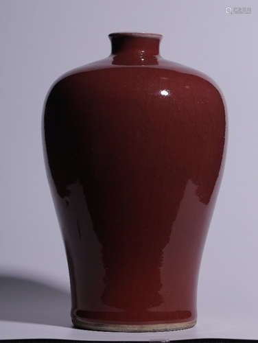 CHINESE RED GLAZED VASE