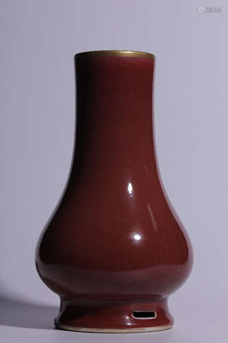 CHINESE JI-RED GLAZED VASE