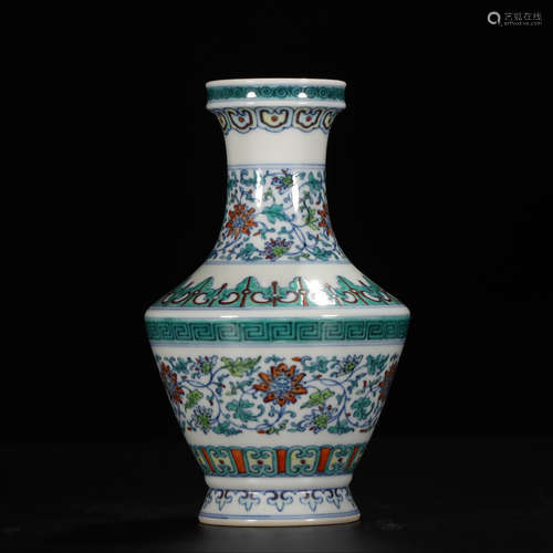 QIANLONG MARK, CHINESE DOUCAI VASE